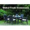 Six Seater Rattan Dining Set Outdoor Weatherproof Rattan Garden Furniture