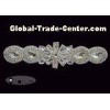 Silver Beaded Rhinestone Bridal Sash Applique For Wedding Dress
