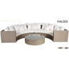 Half round rattan sofa