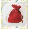 Natural Cotton Drawstring Pouch , Small Pull String Bags For Gift