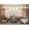 Customized Brown Fabric Hotel Lobby Sofa Set Armchair And Coffee Table