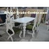 Elegant White Wooden Modern Dining Room Tables And Chairs 180 cm