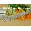 Silver Beaded Crystal Rhinestone Applique Trim , Beaded Bridal Trim