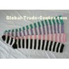 Customized Colorful Cotton Stripe Knee High Tube Socks / Stockings For Women
