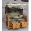 Leisure Wood Rattan Beach Basket , Waterproof Roofed Beach Chair