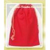 Eco Friendly Red Cotton Drawstring Pouch Bags Printing Customized