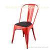 Customized Color Living Room Metal frame Tolix Cafe Chair With Cushion