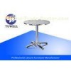 Silver Patio Stainless Steel Outdoor Table , Outdoor Tables And Chairs
