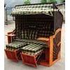 All Weather Waterproof Roofed Wicker Beach Chair With Two Seat