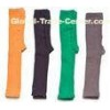Green / Orange Childrens Footless Tights With Double - Cylindered