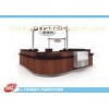 Shopping Mall MDF Reclaimed Wood Reception Desk / Laminated Melamine Finished