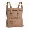 Brown Sport Ladies Canvas Backpack For Autumn / Winter Hiking Daypack
