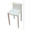 Modern White High Backed Dining Chairs Hard PVC Seat For Hotels