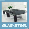 Home furniture black glass coffee table sets,bent glass coffee table,metal coffee table
