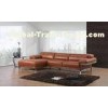 Italian Style Brown Luxury Leather Sofa Bed With Adjustable Headrest,top grain leather sofas