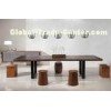 Modern Solid Wenge Wood Walnut Dining Table And 6 Chairs No Folede