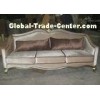 Luxury Gold Leaf Hotel Lobby Sofa Brown Fabric For Reception Center