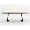 Indoor Furniture Solid Walnut Extending Dining Table Aluminium Base