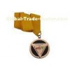 Die Casting Ribbon Medals with Imitation Hard Enamel, Copper Plating And Gold Plating, 2 Levels