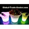 Eco - Friendly Material LED Glow Furniture , LED Flower Pot For Coffee Shop
