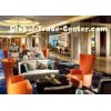 Elegant Wood Fabric Hotel Sofa Set High Back Couch / Chair For Lobby