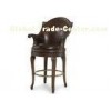 Luxury  Europe style Real Leather Custom Furniture Bartall stool with back