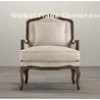 Classical French Antique Wooden Fabric Living Room Chairs , living room armchair styles