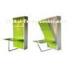Vertical Wooden Green Single Murphy Wall Bed With Desk , disappearing wall beds