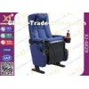 Gravity Recovery Fabric Surface Cinema Theater Chairs Folding Up With Cup Holder