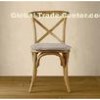 Upholstered metal and wood kitchen chairswith Cross Back for dining table side