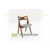 Classic Dinner Room Replica Sawhorse Chair with PU Leather or Woven Cushion