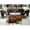 British Hotel Lobby Sofa For Public Area , Brown 2 Seater Leather Sofa
