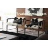 Single Seat Modern Upholstered Chairs, Luxury Metal Leather Office Chair,cowhide leather chair,