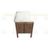 Custom Small Solid Wood Bathroom Furniture Walnut Storage Stool With Lid