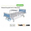 (2 - function) Manual hospital adjustable medical beds with 5" central brake