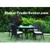 Round Rattan Garden Furniture Outdoor Dining Table with 4 Chairs