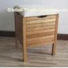 Walnut Solid Wood Bathroom Furniture Upholstered Storage Footstool