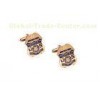 Copper, Zinc Alloy, Aluminum Cid Cufflink By Brass Stamped With Soft Enamel, Gold Plating