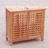 Gridding Walnut Solid Wood Bathroom Furniture / Washbowl Stand Cabinet