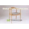 Modern Juliana Armchair Dining Chai , Round Natural Wooden Chair for Living Room