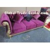 Golden Natural Timber Wood Fabric Hotel Lobby Sofa For Living room