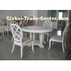 Elegant Wooden Luxury Dining Room Furniture White Round Dining Table