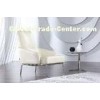 Luxury Leather Arm Chair, Office White Modern Upholstered Chair, Italian leather armchair