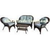 4PCS High End Steel Frame Resin Wicker Patio Furniture Set with Chair / Loveseat / Coffee table