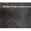 Eco - friendly PVC Black faux crocodile / Alligator fabricc For Handbags