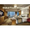 Fashion Double Bed Commercial Hotel Bedroom Furniture Shiny Finished