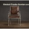 Comfortable Vintage chocolate leather dining chairs / leather tub dining chairs