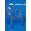 Contemporary Louis Ghost Chair With Arm , Crystal Transparent Durable Furniture Chair