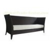 Black Double Seater PE Rattan Sofa / Rattan Furniture Sofa Waterproof
