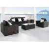 Elegant Black Outdoor Sectional Sofa Set PE Rattan Garden Furniture